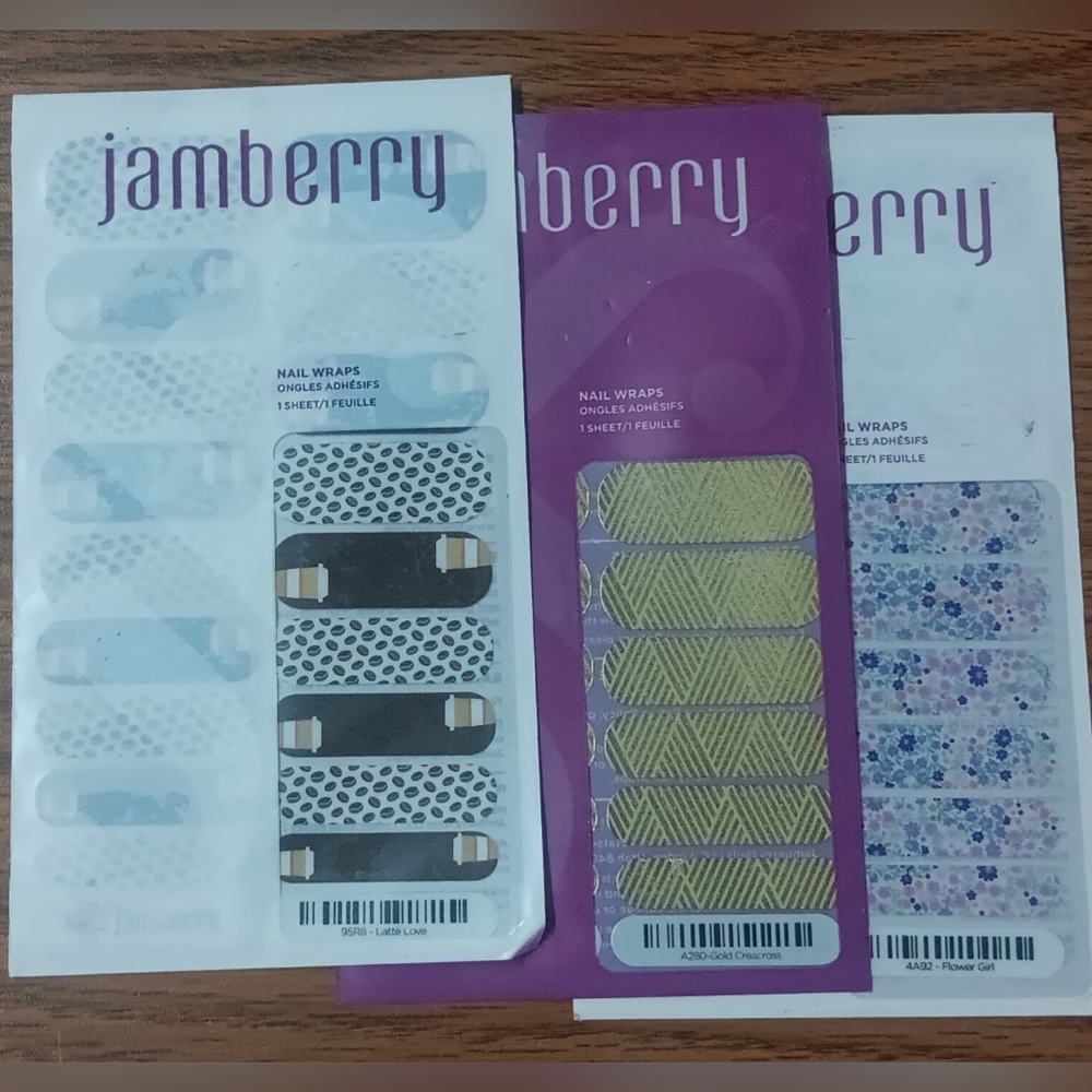 ⚜️ Jamberry Nail Wraps ⚜️ New In Pack ⚜️ Lot J2 ⚜️ 3 Pack⚜️